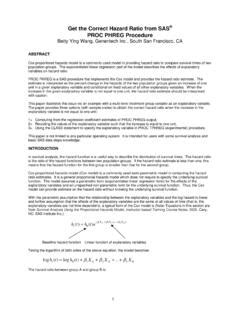 Get the Correct Hazard Ratio from SAS PROC PHREG Procedure Betty .